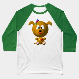 Cute Dog with a Dragonfly Baseball T-Shirt